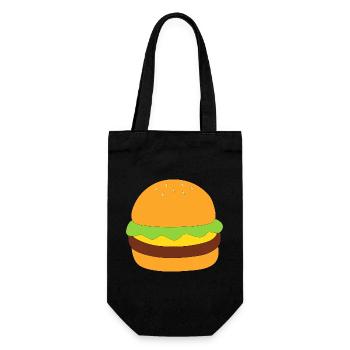 Burger, fast food, essen, kochen - Geschenkbeutel für Flaschen - Schwarz - Vorne
