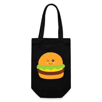 Kawaii, burgers, restauration rapide - Sac à bouteille - noir - Devant