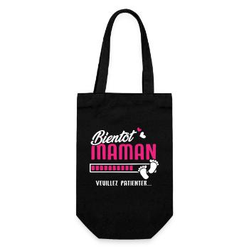 bientôt maman veuillez patienter - Sac à bouteille - noir - Devant