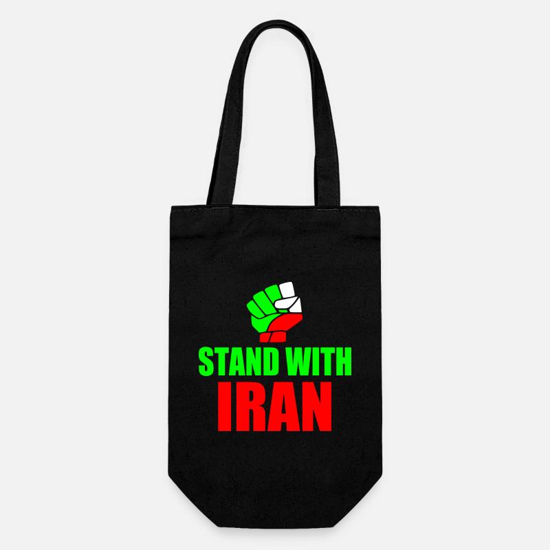 Stand with iran - Geschenkbeutel für Flaschen - Schwarz