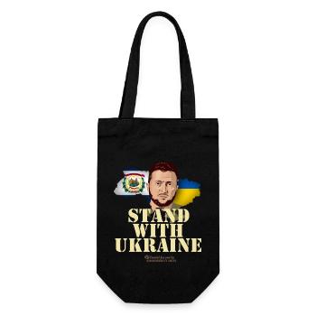 Ukraine West Virginia - Geschenkbeutel für Flaschen - Schwarz - Vorne