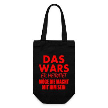 Das wars er heiratet - Geschenkbeutel für Flaschen - Schwarz - Vorne