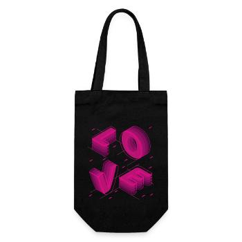 LOVE ROSE - Gift Bag for Bottles - black - Front