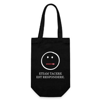 schweigen ist auch eine antwort latein weiss - Geschenkbeutel für Flaschen - Schwarz - Vorne