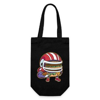 Fan de dessin animé de joueur de burger de football américain - Sac à bouteille - noir - Devant