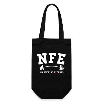 NFE (No Fuckin´ Excuses) - Make your Workout - Geschenkbeutel für Flaschen - Schwarz - Vorne