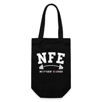 NFE (No F*ckin´ Excuses) - Make your Workout - Geschenkbeutel für Flaschen - Schwarz - Vorne