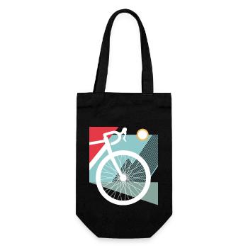 Schotter, Mountainbike, Leidenschaft Radfahren, Radfahrer - Geschenkbeutel für Flaschen - Schwarz - Vorne