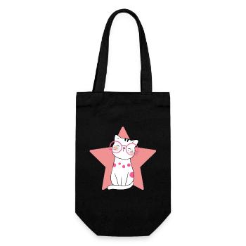 cat, cute cat, domestic cat - Gift Bag for Bottles - black - Front