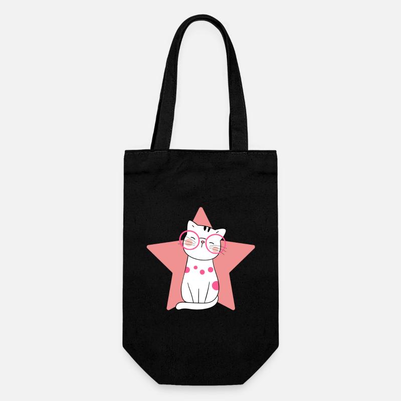 chat, chat mignon, chat domestique - Sac à bouteille - noir