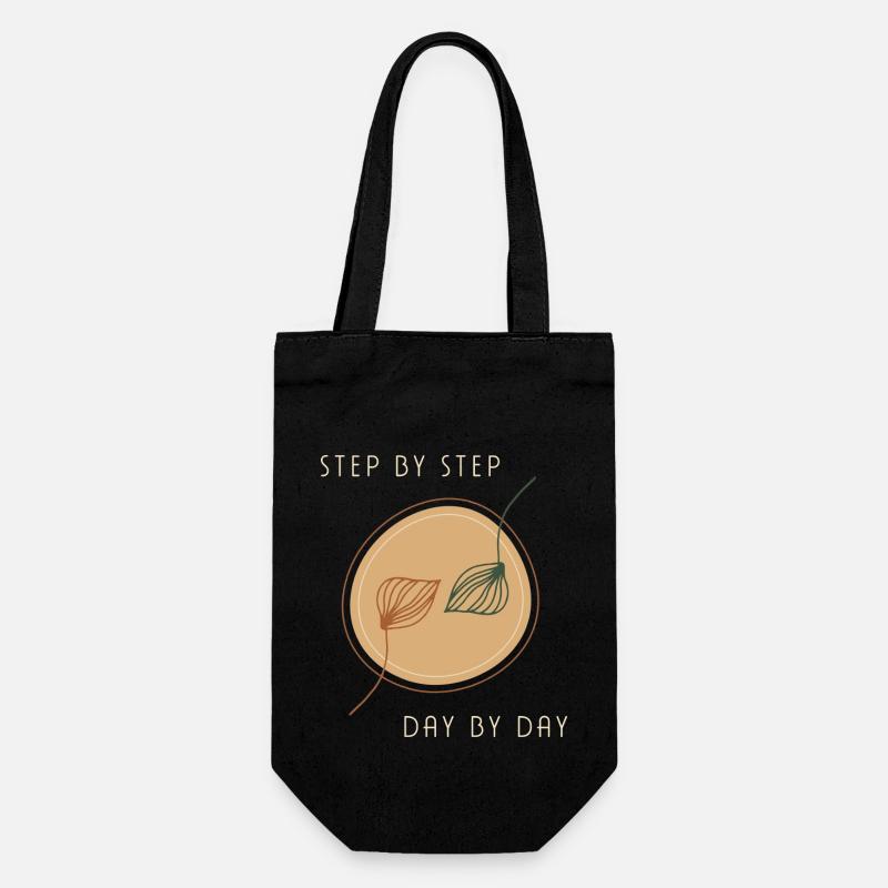 step by step day by day - Geschenkbeutel für Flaschen - Schwarz