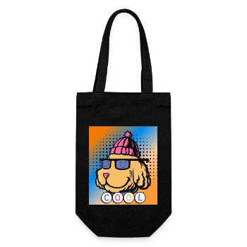 Cooler Hund. Haustiere - Geschenkbeutel für Flaschen - Schwarz - Vorne