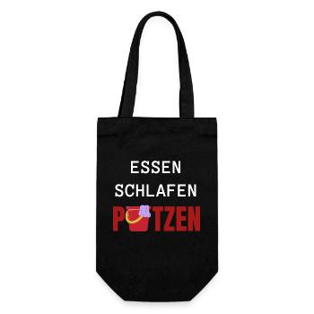 ESSEN SCHLAFEN PUTZEN - Geschenkbeutel für Flaschen - Schwarz - Vorne