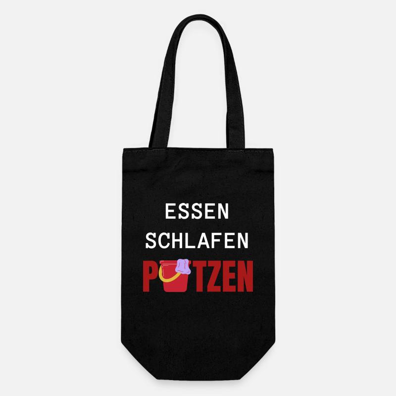 ESSEN SCHLAFEN PUTZEN - Geschenkbeutel für Flaschen - Schwarz
