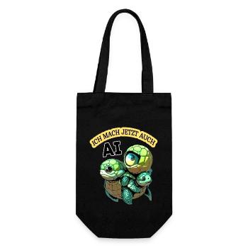 Ich mach jetzt auch AI - Geschenkbeutel für Flaschen - Schwarz - Vorne