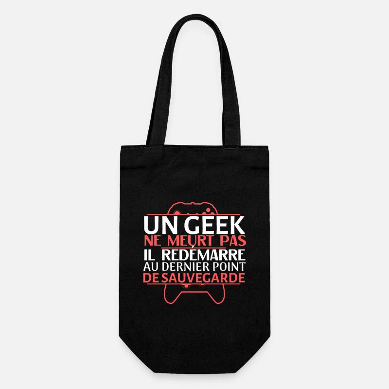 Un geek ne meurt pas - Gift Bag for Bottles - black