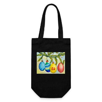 Colorful egg sprig - Gift Bag for Bottles - black - Front