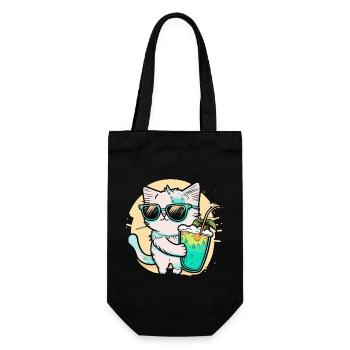 The coolest cat on the beach - Gift Bag for Bottles - black - Front