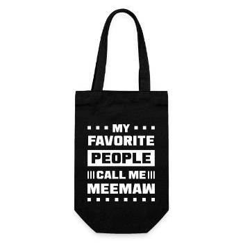 Meine Lieblingsleute nennen mich MeeMaw Nene Oma - Geschenkbeutel für Flaschen - Schwarz - Vorne