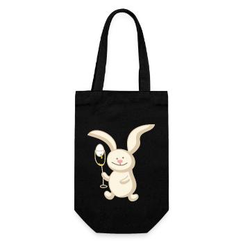 Lapin mignon - Sac à bouteille - noir - Devant