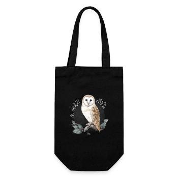 Barn owl before new moon - Gift Bag for Bottles - black - Front