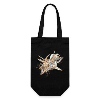 motif artistique en filigrane fait de rubans et de plumes - Sac à bouteille - noir - Devant