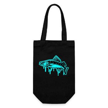 Pike Fish Silhouette Fishing - Gift Bag for Bottles - black - Front