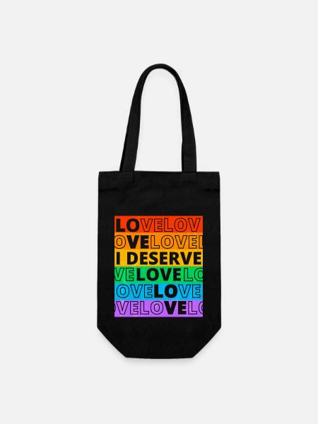 Gay Pride Parade LGBTQ + Rainbow Flag Body Positive - Cadeauzak voor flessen - zwart