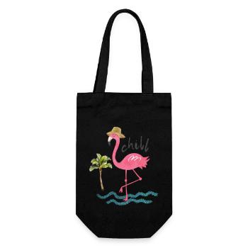 Chillin Flamingo T-Shirt - Geschenkbeutel für Flaschen - Schwarz - Vorne
