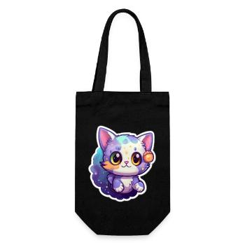 "Cosmic Kitty Adventure!" - Gift Bag for Bottles - black - Front