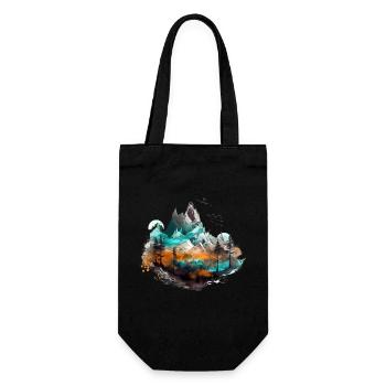 Landscape Forest Fantasy Design - Gift Bag for Bottles - black - Front