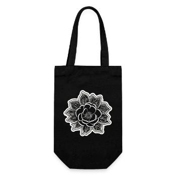 Die Schönheit und der Charme einer einfarbigen Blume - Geschenkbeutel für Flaschen - Schwarz - Vorne