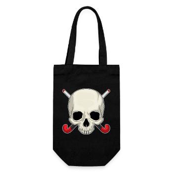 Croûte de hockey sur gazon en forme de crâne - Sac à bouteille - noir - Devant