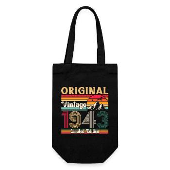 80e anniversaire mari Vintage 1943 Vintage rétro - Sac à bouteille - noir - Devant
