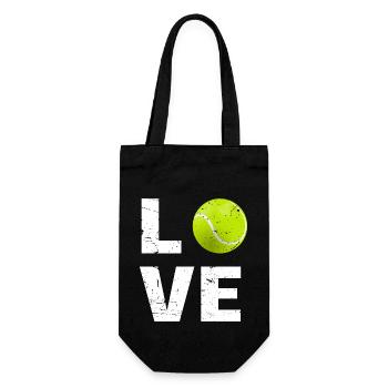 Tennis Liebe - Geschenkbeutel für Flaschen - Schwarz - Vorne