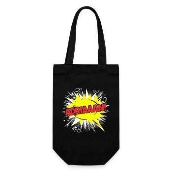 Adrian Name Funny Speech Bubble Adriaaan! - Gift Bag for Bottles - black - Front