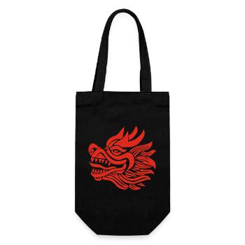 Tête de dragon chinois (rouge) - Sac à bouteille - noir - Devant