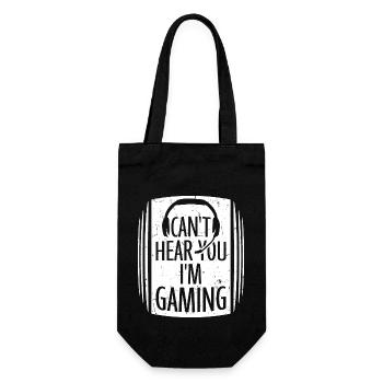 Can't Hear You I'm Gaming Funny Gamer Saying - Gift Bag for Bottles - black - Front