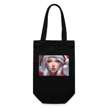 Verträumte Weihnachtsmannfrau - Geschenkbeutel für Flaschen - Schwarz - Vorne