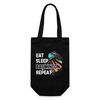 Eat Sleep Badminton Repeat - Gift Bag for Bottles - black - Front
