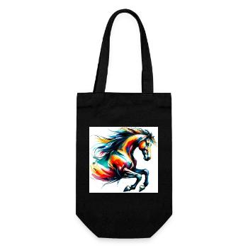 Horse - Gift Bag for Bottles - black - Front