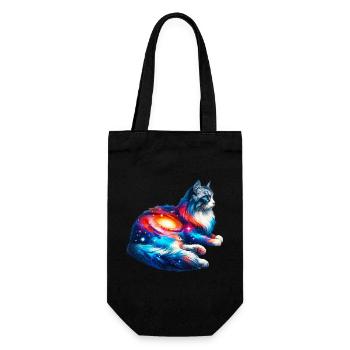 Katze - Geschenkbeutel für Flaschen - Schwarz - Vorne
