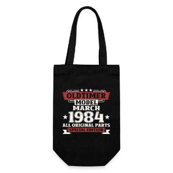 40th Birthday Vintage March Vintage 1984 - Gift Bag for Bottles - black - Front