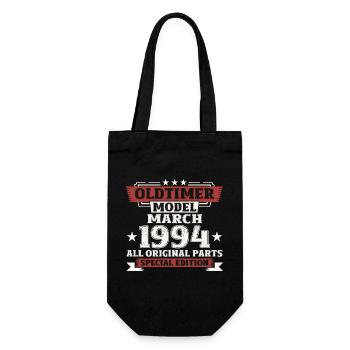 30. Geburtstag Oldtimer März Jahrgang 1994 - Geschenkbeutel für Flaschen - Schwarz - Vorne