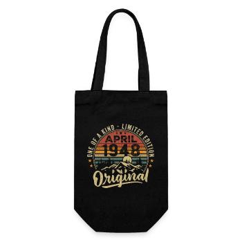 April 1948 Vintage Birthday Gift 1948 - Gift Bag for Bottles - black - Front