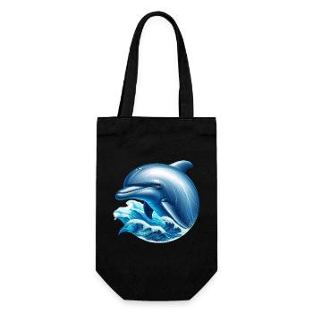 Delfin - Geschenkbeutel für Flaschen - Schwarz - Vorne