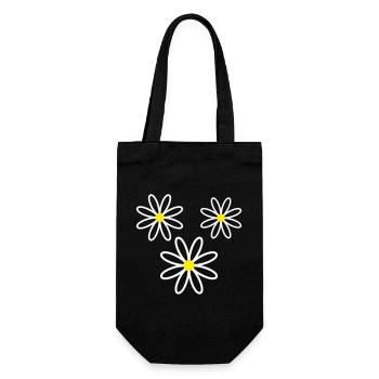 Gänseblümchen Blume - Geschenkbeutel für Flaschen - Schwarz - Vorne