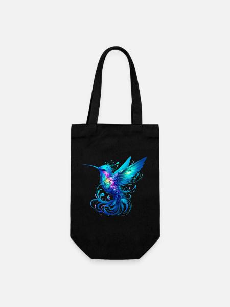 Kolibri - Geschenkbeutel für Flaschen - Schwarz
