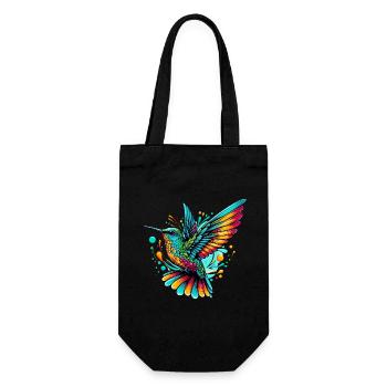 Kolibri - Geschenkbeutel für Flaschen - Schwarz - Vorne