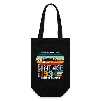 Mai 1934 Millésime 1934 Anniversaire 1934 Légende 34 - Sac à bouteille - noir - Devant